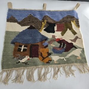 Setsoto handwoven in kingdom of lesotho wall art vintage